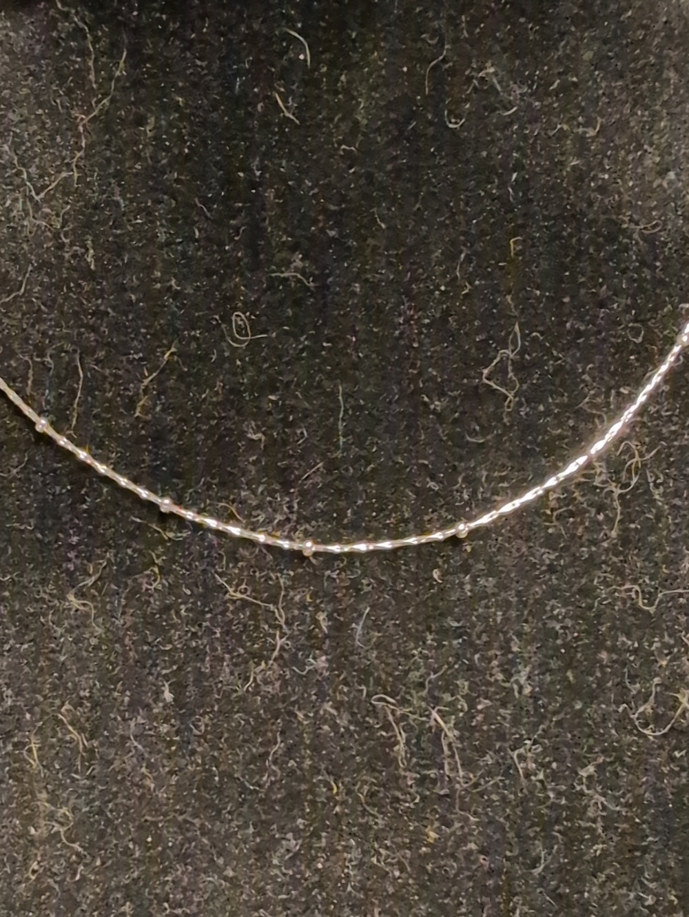 Delicate Silver Beaded Women's Necklace - Minimalist Chain